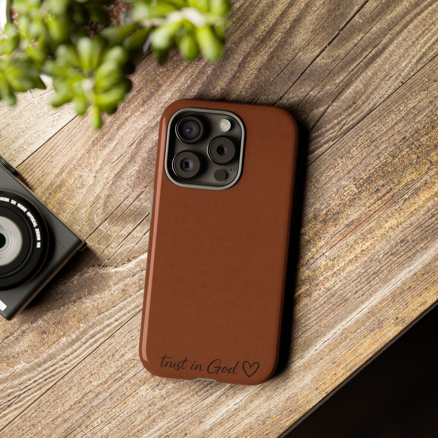 Trust in God Phone Case – Brown Christian Tough Cover