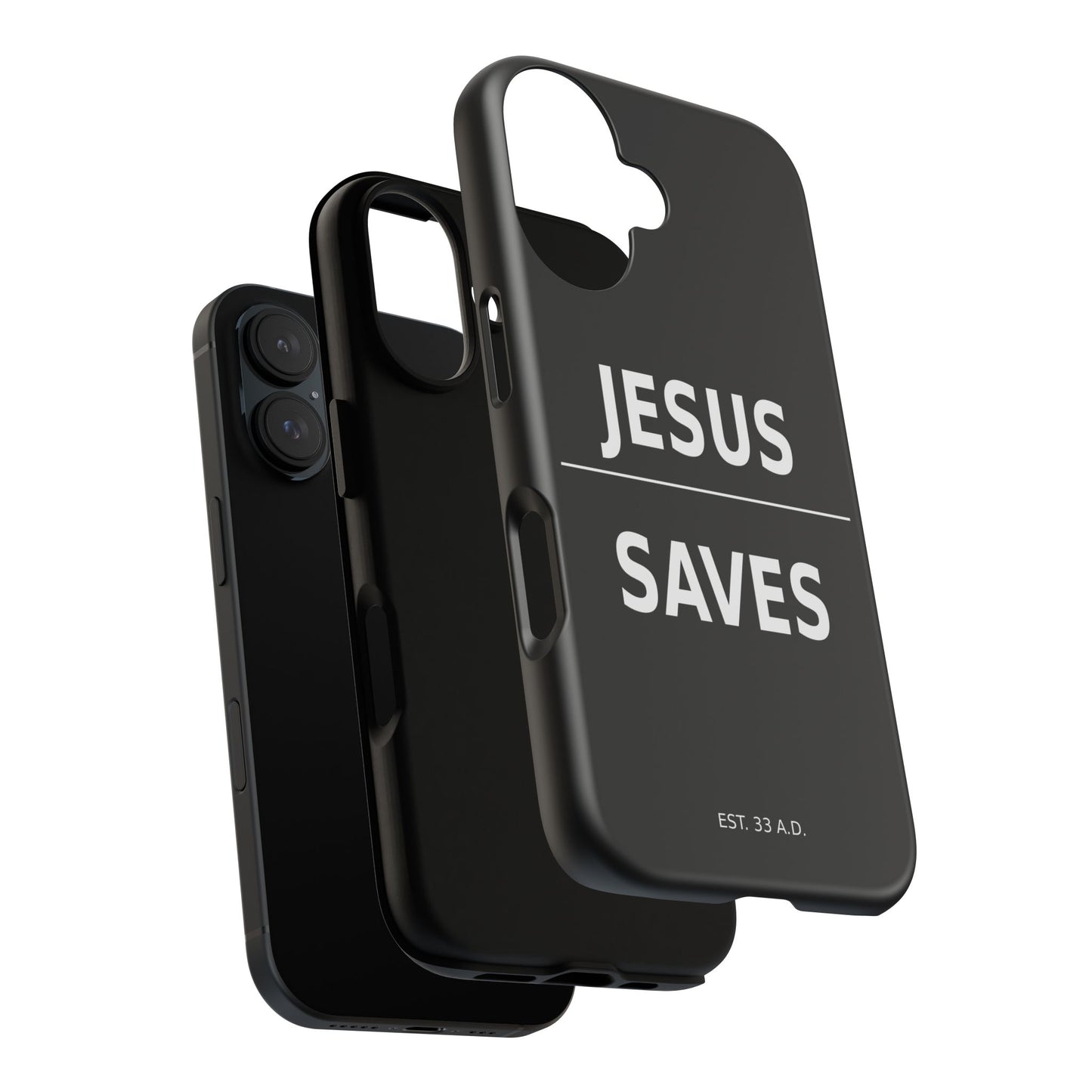 Jesus Saves Phone Case Christian Religious Minimalist Black Tough Cover