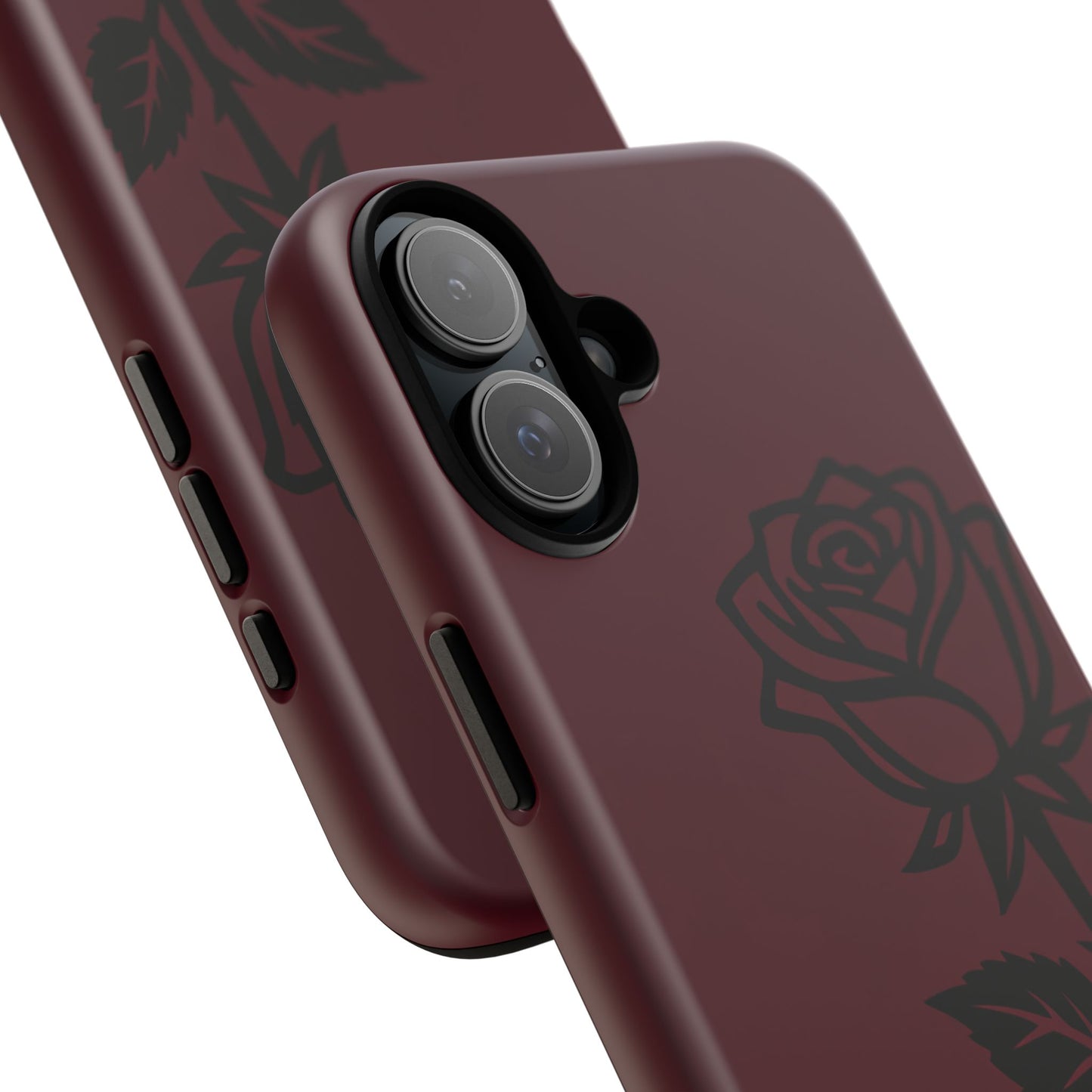 Black Rose Burgundy iPhone Case | Dark Aesthetic Shockproof Protective Cover