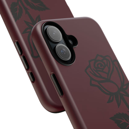 Black Rose Burgundy iPhone Case | Dark Aesthetic Shockproof Protective Cover