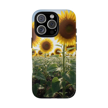 Sunflower Field Phone Case | Golden Hour Floral Aesthetic | Bright Summer Tough Case