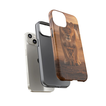 Lioness & Cub Phone Case | Safari Wildlife Tough Case for iPhone & Samsung