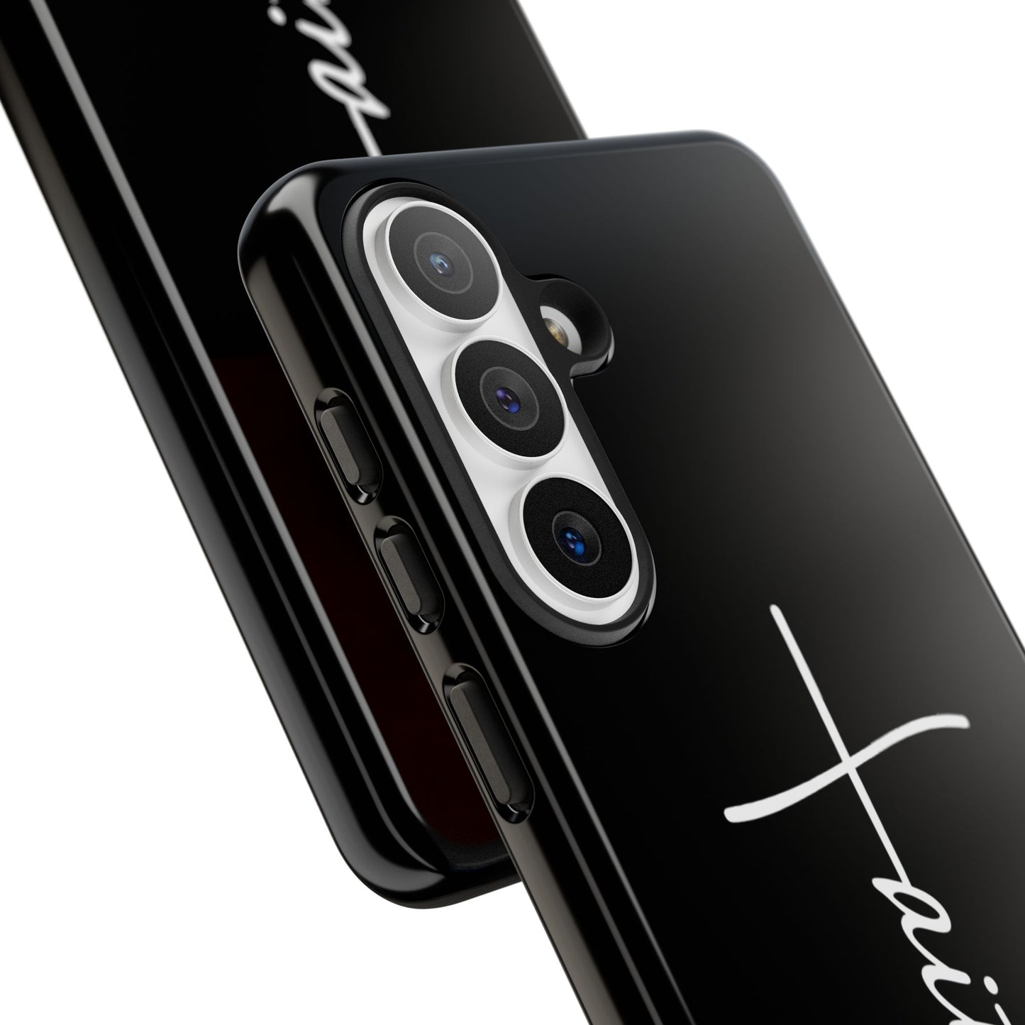 Faith Cross Phone Case, Christian Aesthetic Minimalist Black Matte Case, Religious Gift iPhone Samsung Cover