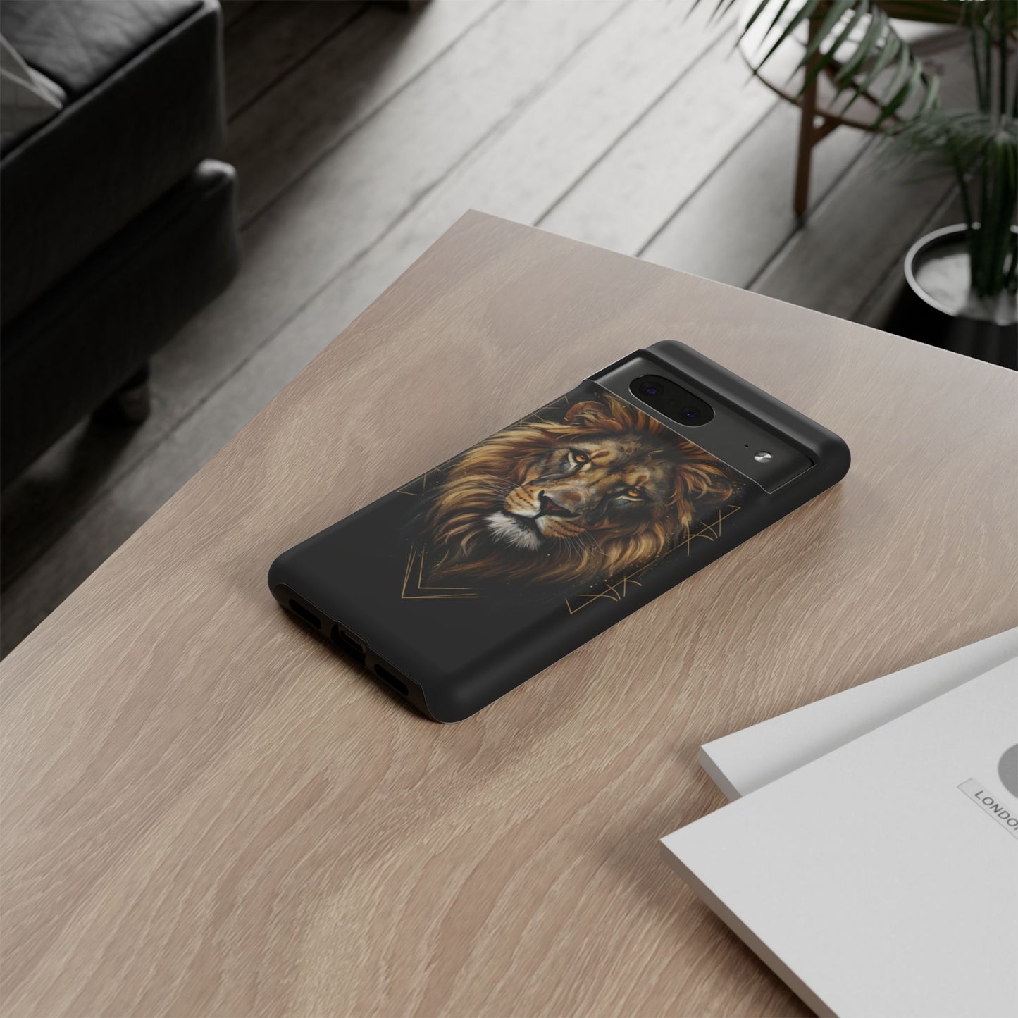 Majestic Lion Phone Case – Black Gold Luxury Lion Art Tough Protective Case