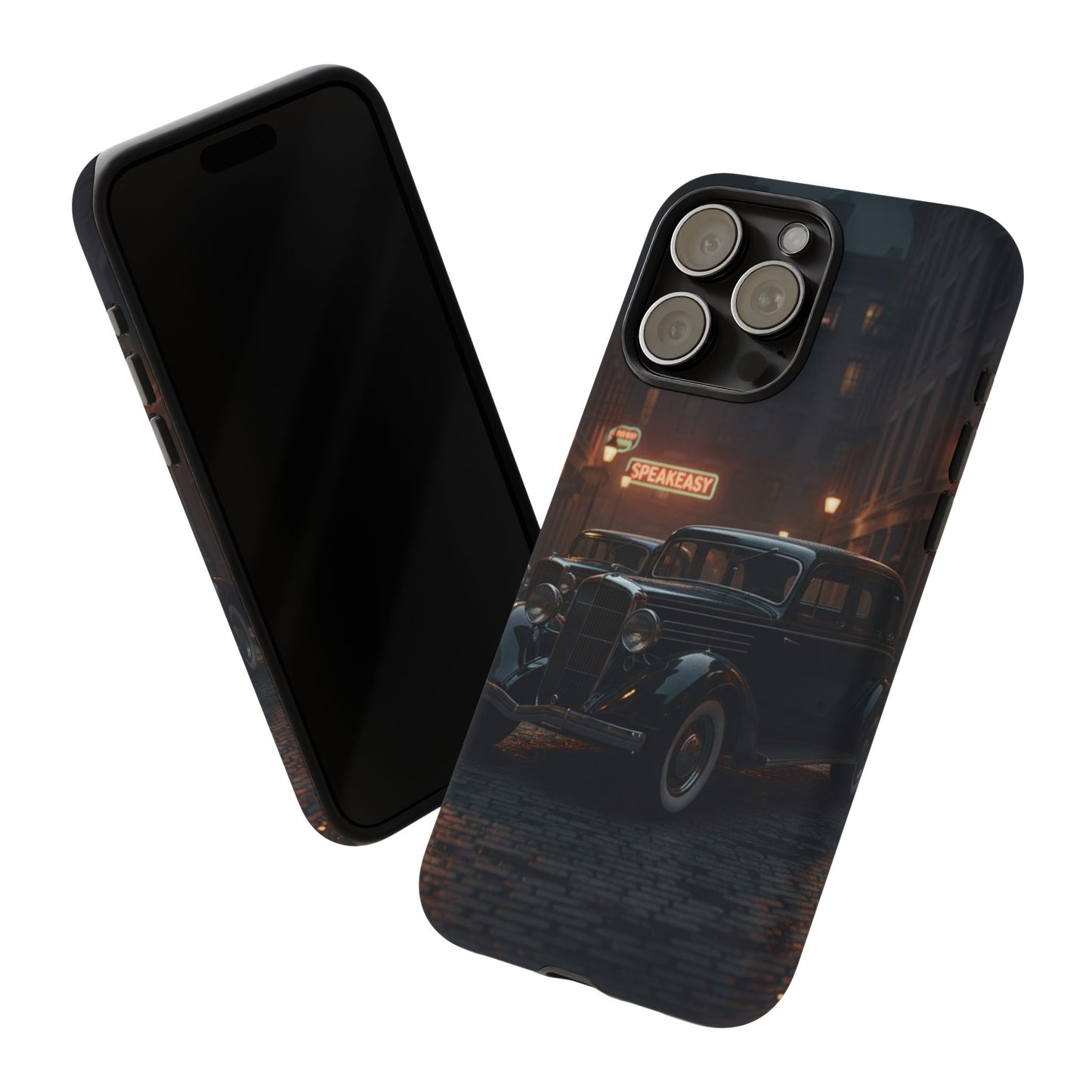 Vintage Classic Car Phone Case | Retro Noir Aesthetic | 1930s Street Scene Tough Case for iPhone & Samsung