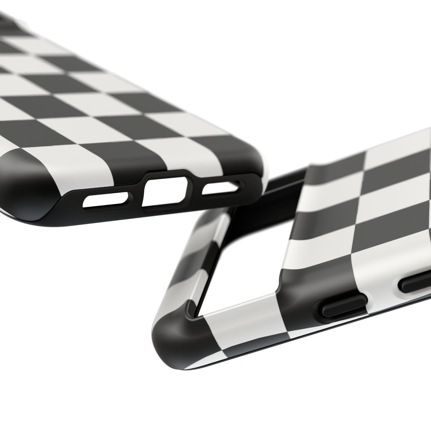 Black & White Checkerboard Phone Case – Classic Aesthetic Tough Protective Case