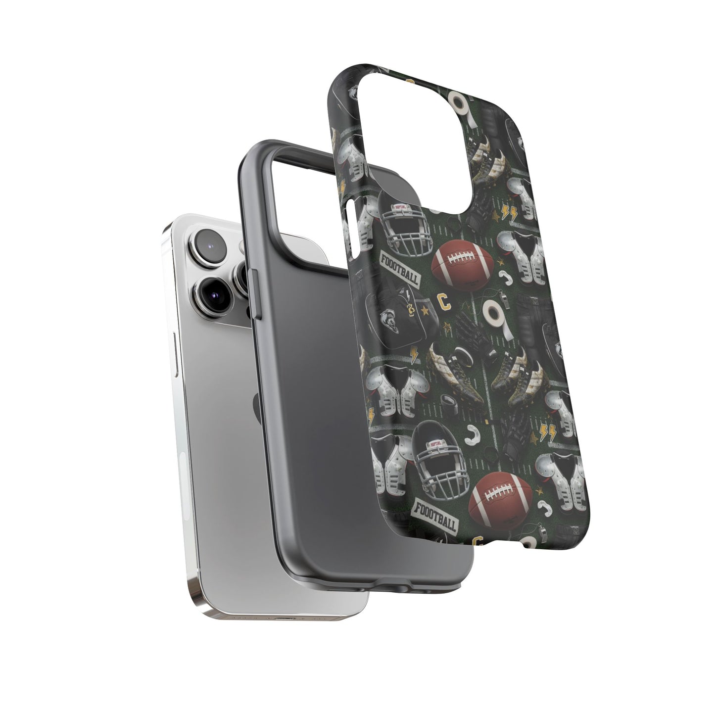 Football Pattern Phone Case – Sports Fan Tough Protective Game Day Case