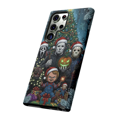 Christmas Horror Phone Case – Festive Slasher Collage Tough Case (iPhone, Samsung, Pixel)