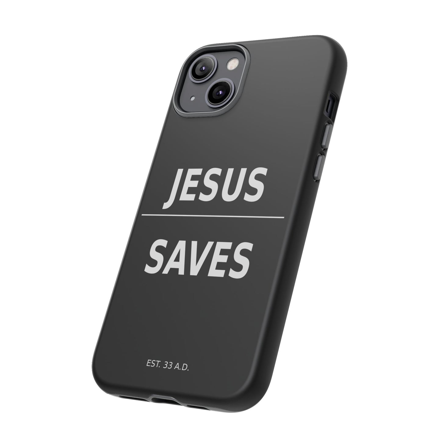 Jesus Saves Phone Case Christian Religious Minimalist Black Tough Cover