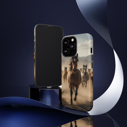 Running Horses Phone Case | Wild Mustang Herd Tough Protective Cover