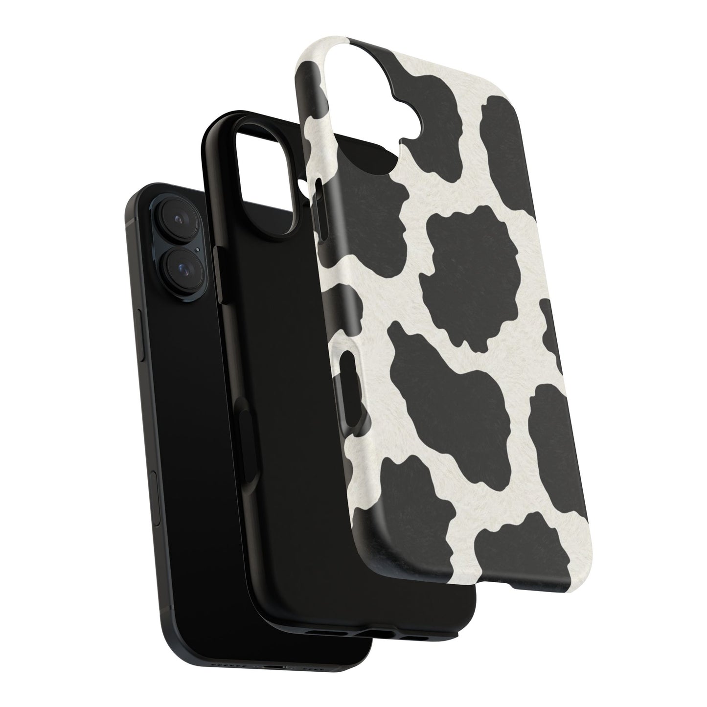 Black & White Cow Print Phone Case | Aesthetic Tough Protective Case