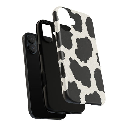 Black & White Cow Print Phone Case | Aesthetic Tough Protective Case