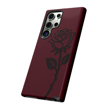 Black Rose Burgundy iPhone Case | Dark Aesthetic Shockproof Protective Cover