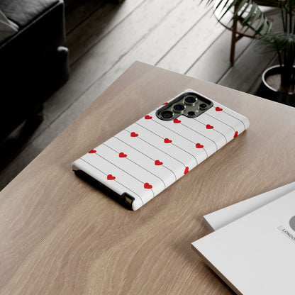 Red Heart Stripe iPhone Case | Tough Shockproof Love Aesthetic Cover