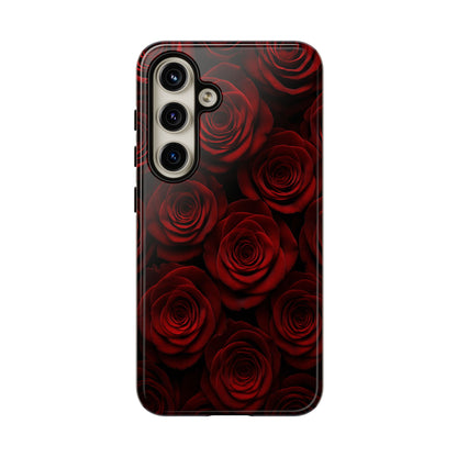 Dark Red Rose Phone Case – Gothic Floral Tough Case (iPhone, Samsung, Pixel)