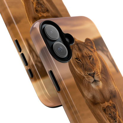 Lioness & Cub Phone Case | Safari Wildlife Tough Case for iPhone & Samsung