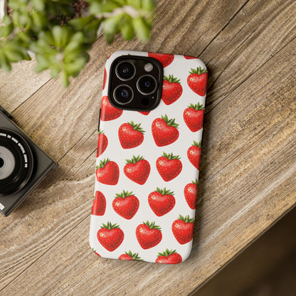 Cute Strawberry Phone Case – Aesthetic Fruit Pattern Protective Cover for Iphone, Samsung Galaxy and Pixel