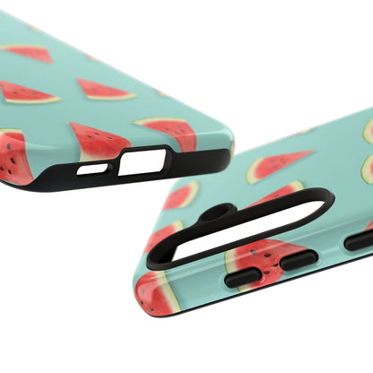 Watermelon Phone Case – Pastel Blue Summer Fruit Tough Case (iPhone, Samsung, Pixel)