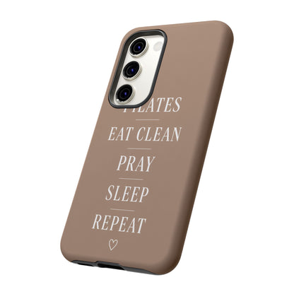 Pilates Phone Case | Eat Clean Pray Sleep Repeat Aesthetic | Wellness Girl Gift