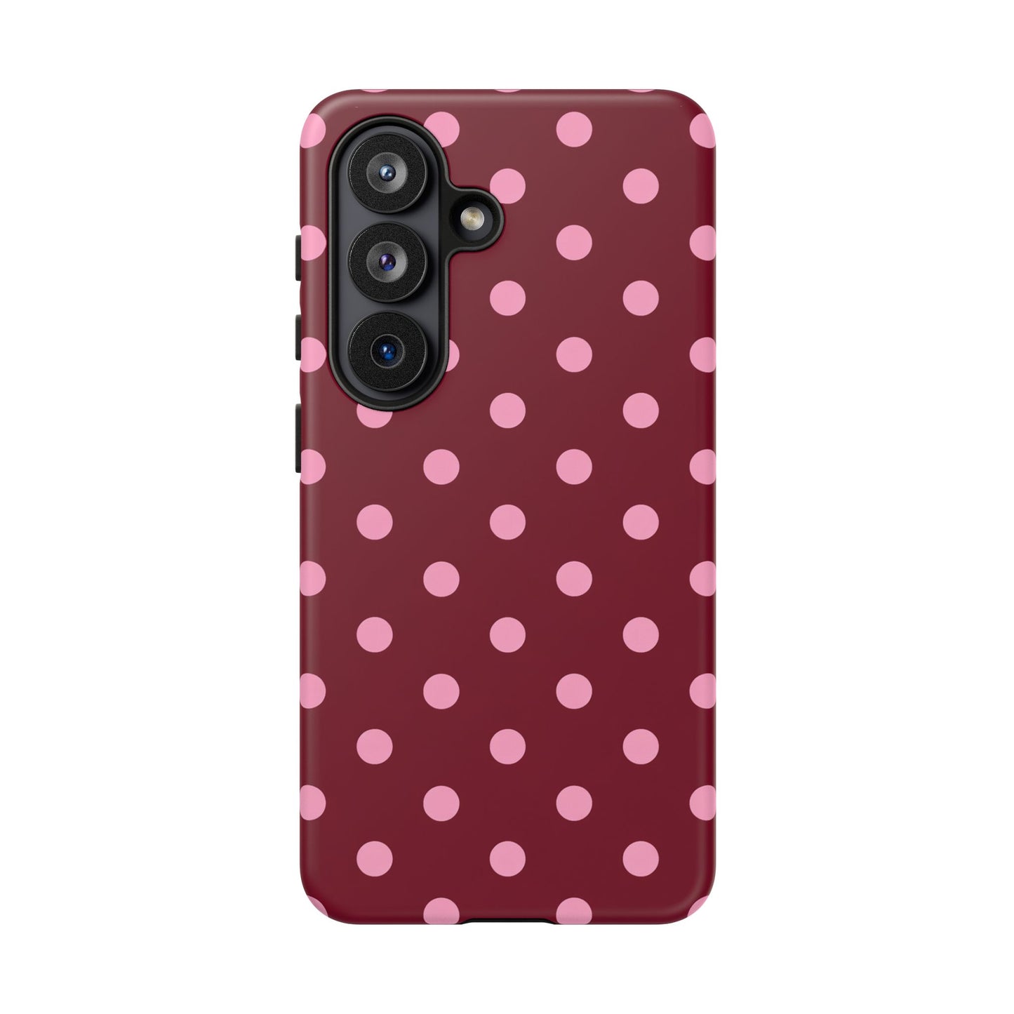 Pink Polka Dot Phone Case – Cute Aesthetic Tough Protective Phone Cover for Iphone, Samsung Galaxy and Pixel