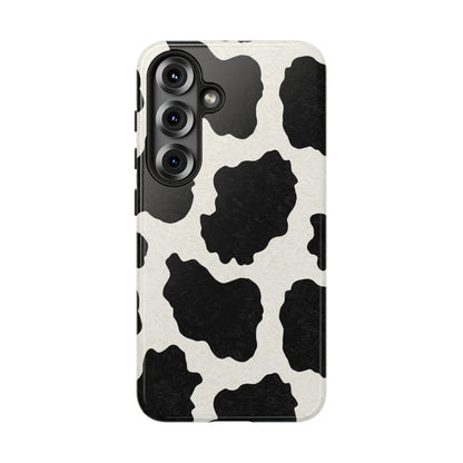 Black & White Cow Print Phone Case | Aesthetic Tough Protective Case