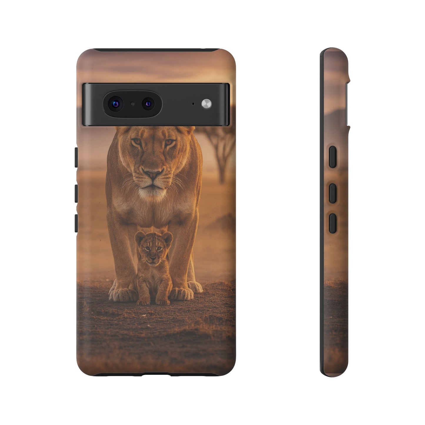 Lioness & Cub Phone Case | Safari Wildlife Tough Case for iPhone & Samsung