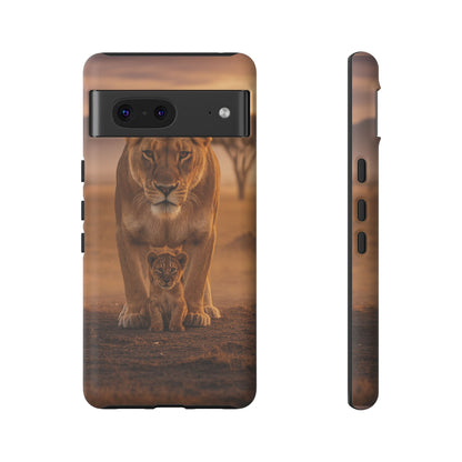 Lioness & Cub Phone Case | Safari Wildlife Tough Case for iPhone & Samsung