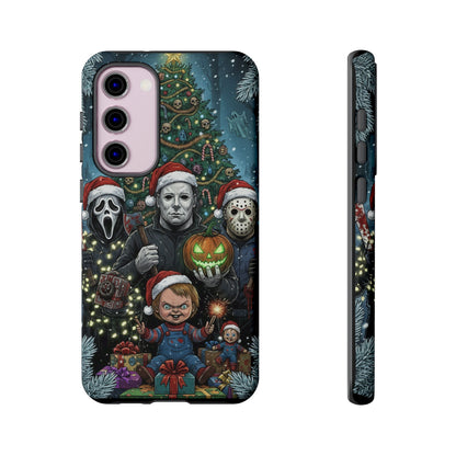Christmas Horror Phone Case – Festive Slasher Collage Tough Case (iPhone, Samsung, Pixel)