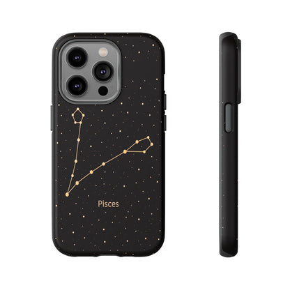 Pisces Zodiac Constellation Phone Case – Luxe Gold Celestial Cover