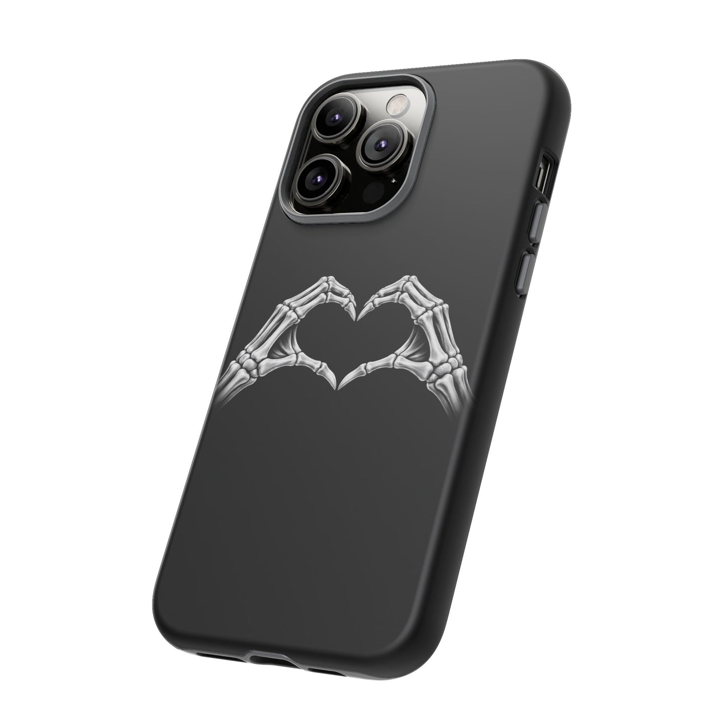 Skeleton Hands Heart Phone Case | Gothic Black Protective Cover