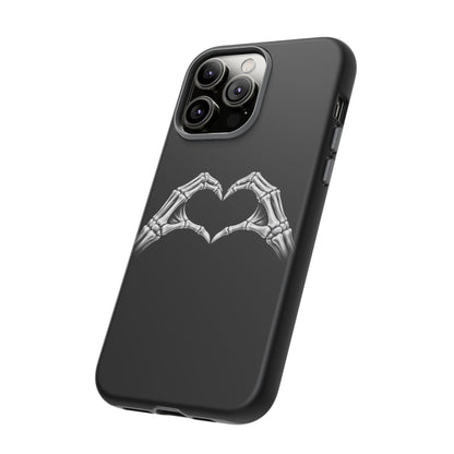 Skeleton Hands Heart Phone Case | Gothic Black Protective Cover