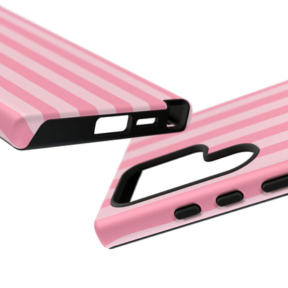 Pink Stripe Phone Case – Pastel Coquette Aesthetic Tough Protective Case