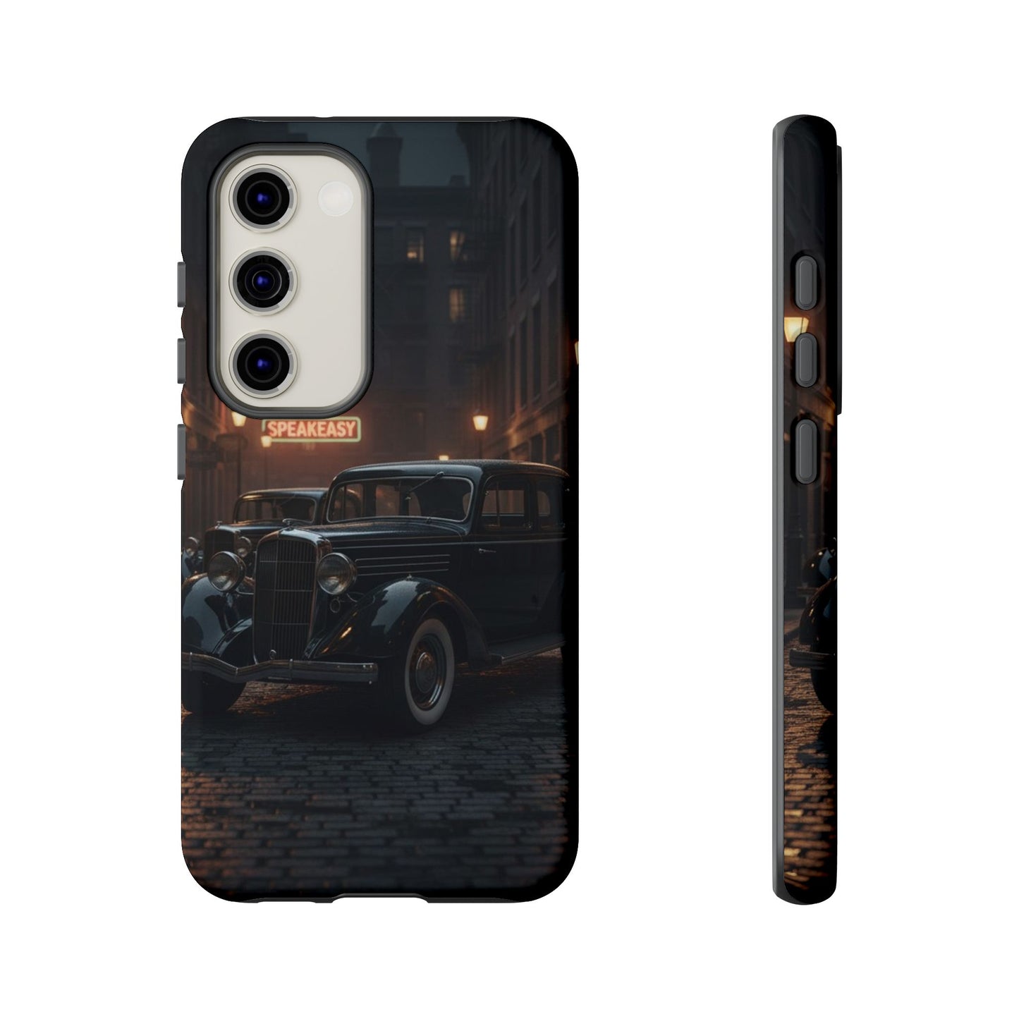 Vintage Classic Car Phone Case | Retro Noir Aesthetic | 1930s Street Scene Tough Case for iPhone & Samsung