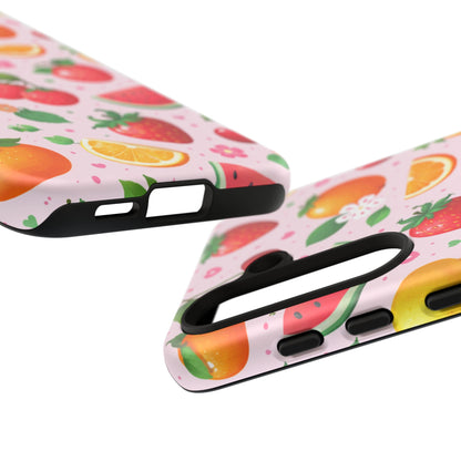 Fruit Phone Case – Tough Shockproof, Strawberry Cherry Citrus Summer Design for Iphone, Samsung Galaxy and Pixel