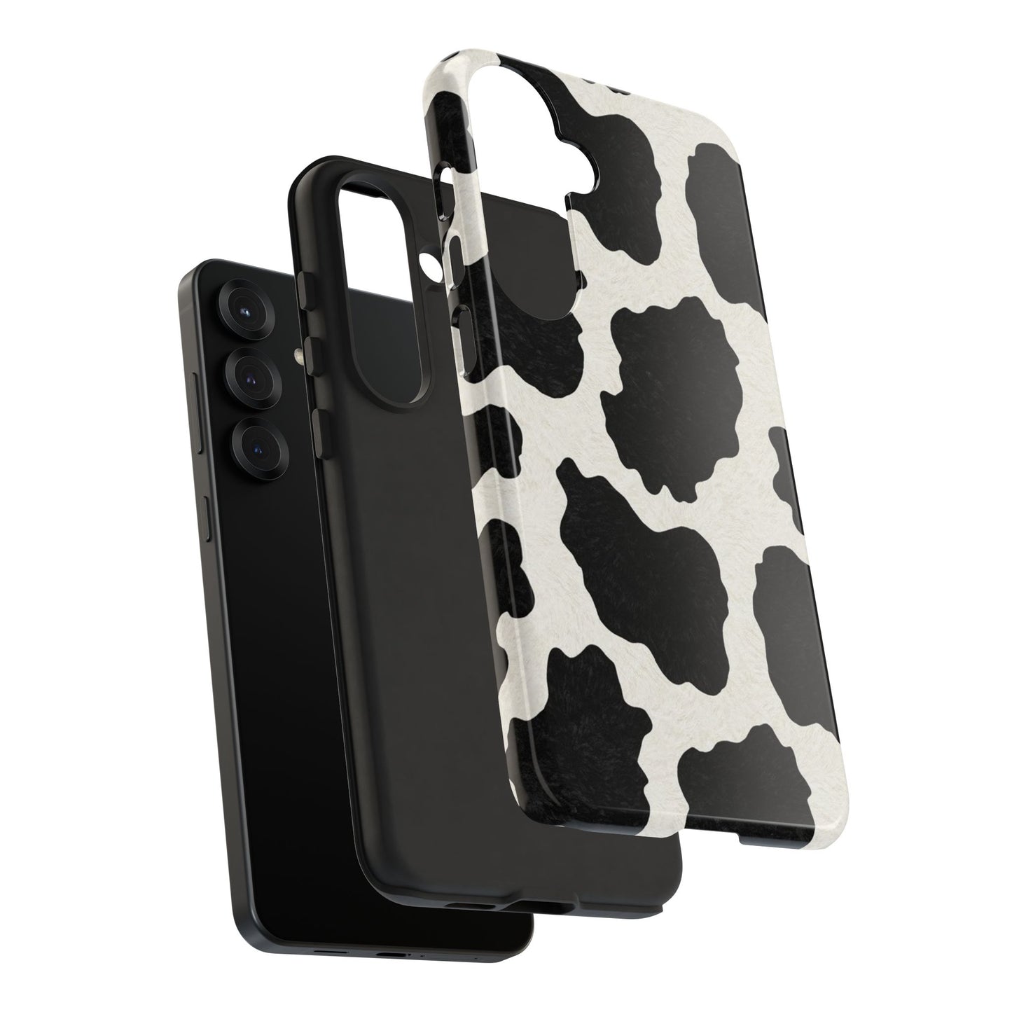 Black & White Cow Print Phone Case | Aesthetic Tough Protective Case