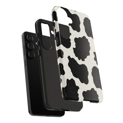 Black & White Cow Print Phone Case | Aesthetic Tough Protective Case
