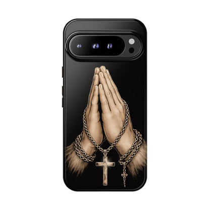 Praying Hands Cross Phone Case – Christian Faith Scripture Cover