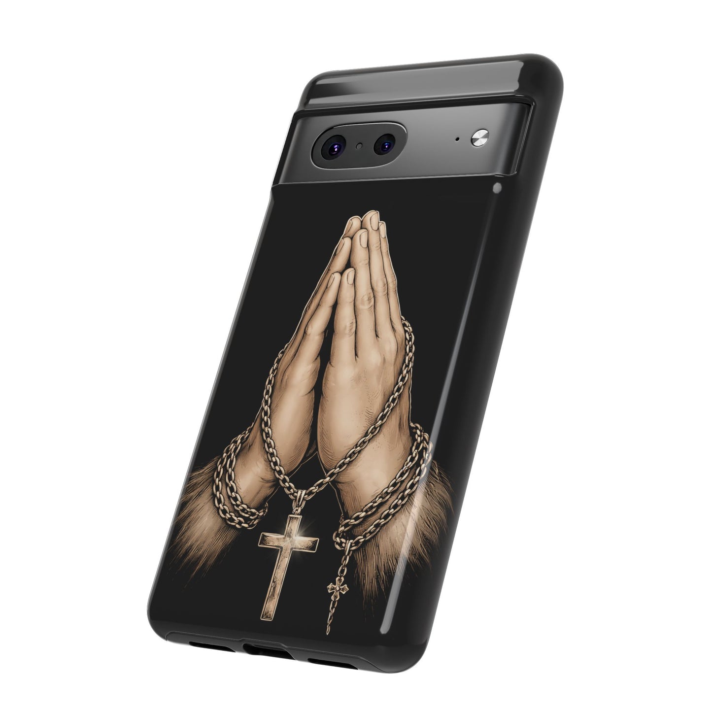 Praying Hands Cross Phone Case – Christian Faith Scripture Cover