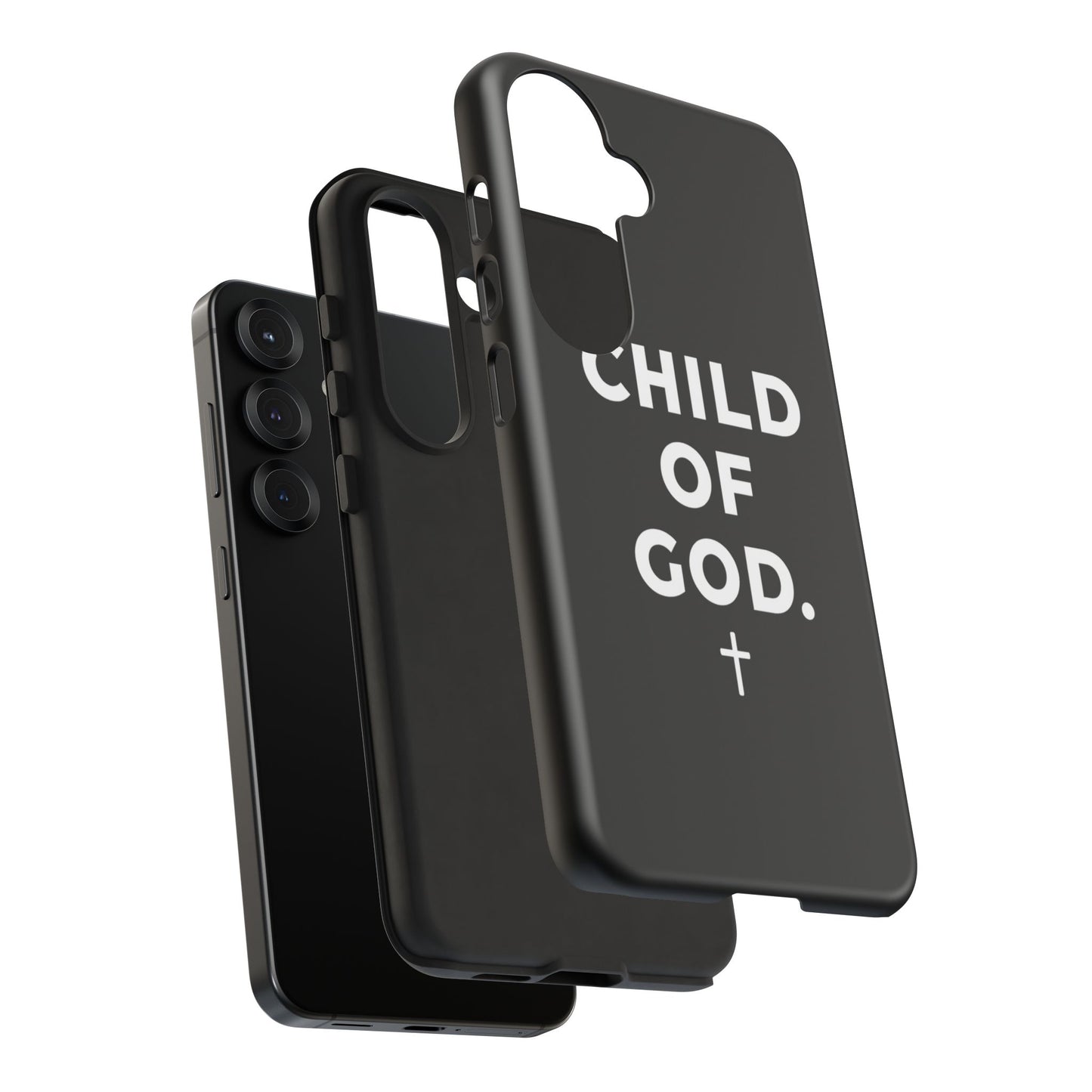 Child of God Phone Case Christian Black Aesthetic Cross Tough Cover