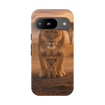Lioness & Cub Phone Case | Safari Wildlife Tough Case for iPhone & Samsung