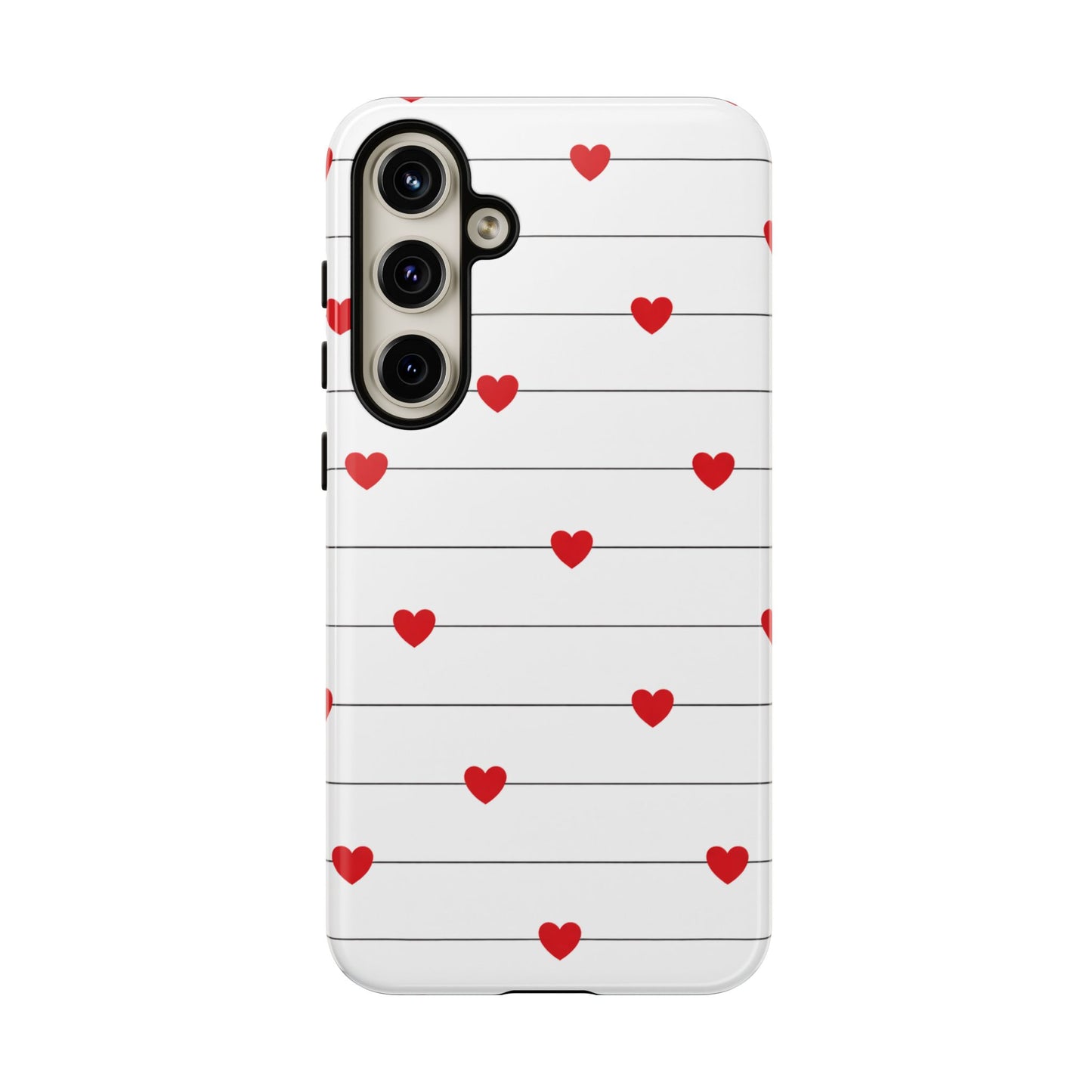 Red Heart Stripe iPhone Case | Tough Shockproof Love Aesthetic Cover
