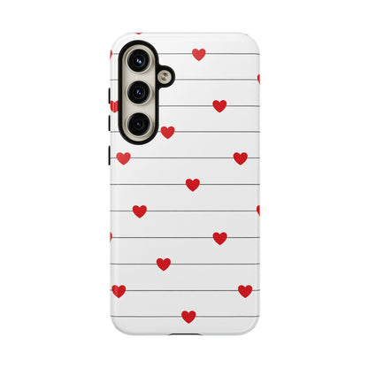 Red Heart Stripe iPhone Case | Tough Shockproof Love Aesthetic Cover