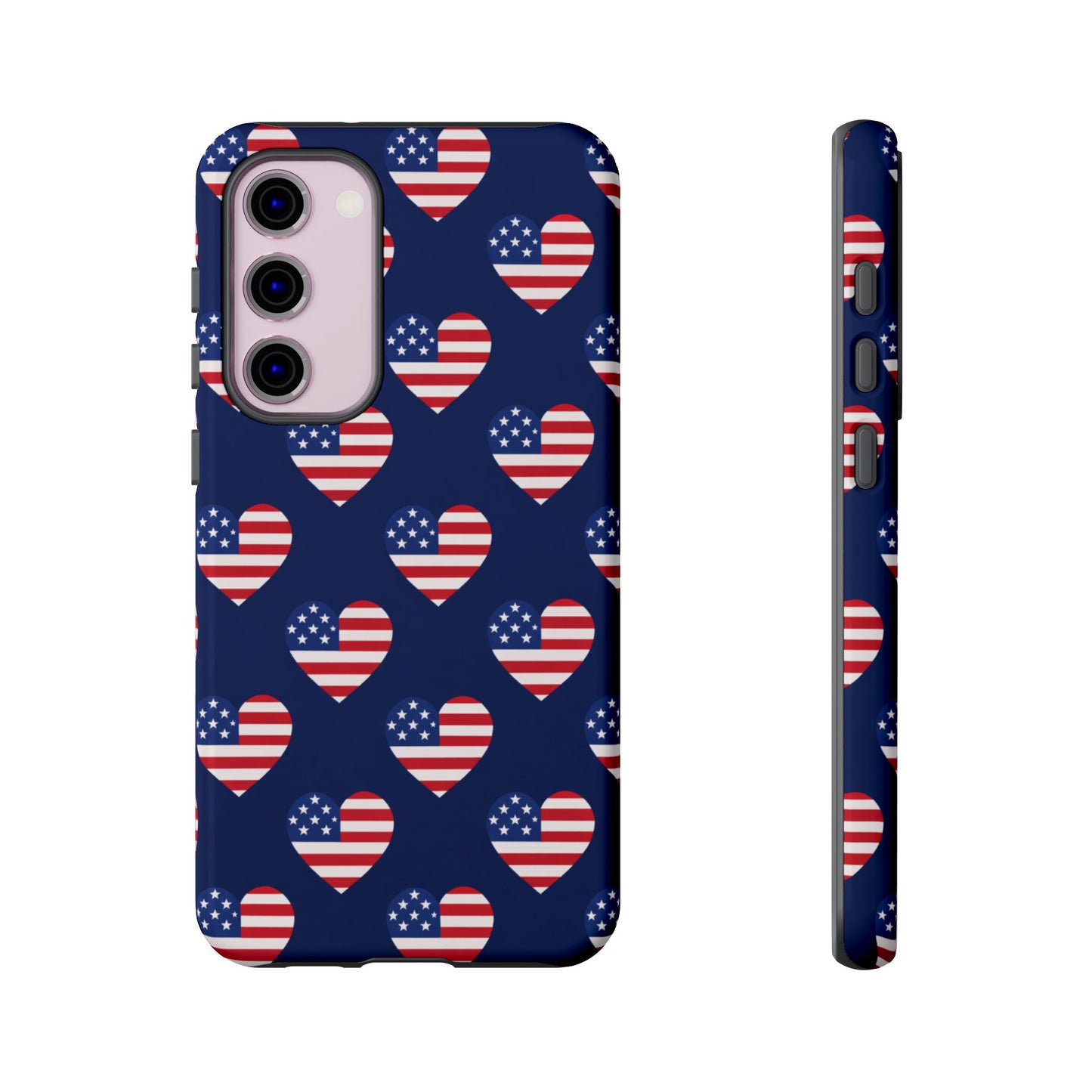 Patriotic American Flag Heart Phone Case – Tough Shockproof, USA Stars & Stripes for Iphone, Samsung Galaxy and Pixel