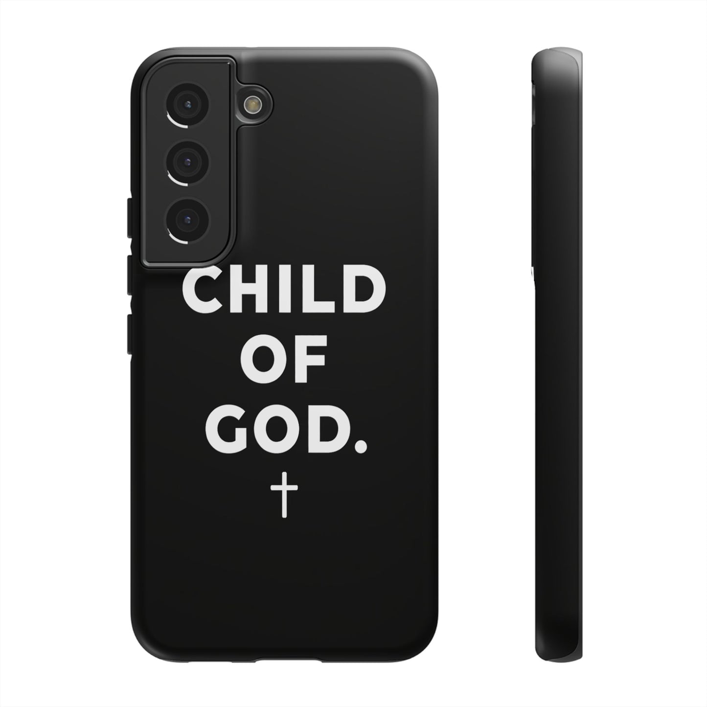 Child of God Phone Case Christian Black Aesthetic Cross Tough Cover
