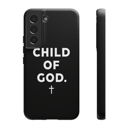 Child of God Phone Case Christian Black Aesthetic Cross Tough Cover