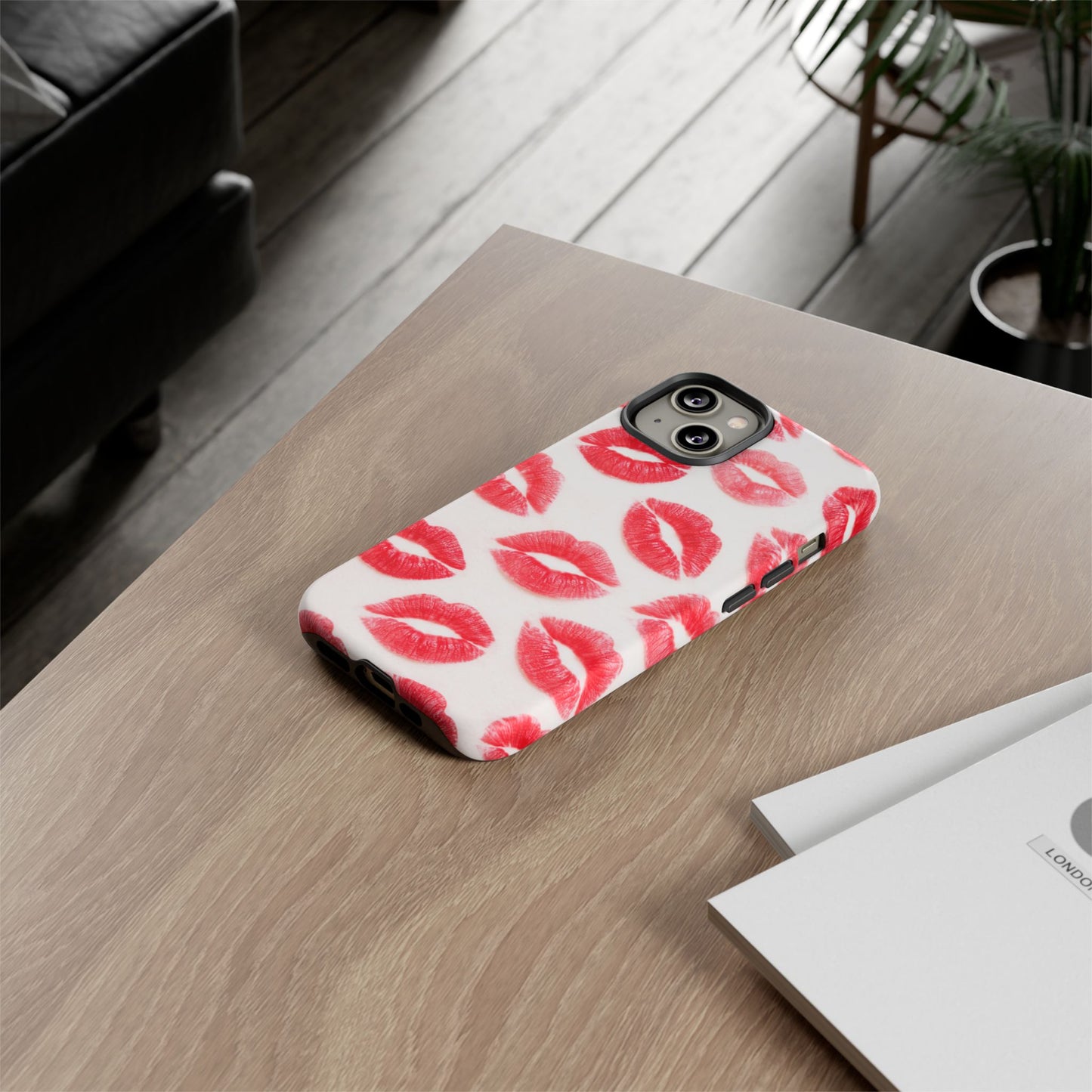 Red Lipstick Kiss Phone Case – Sexy Lip Print Pattern Tough Protective Cover