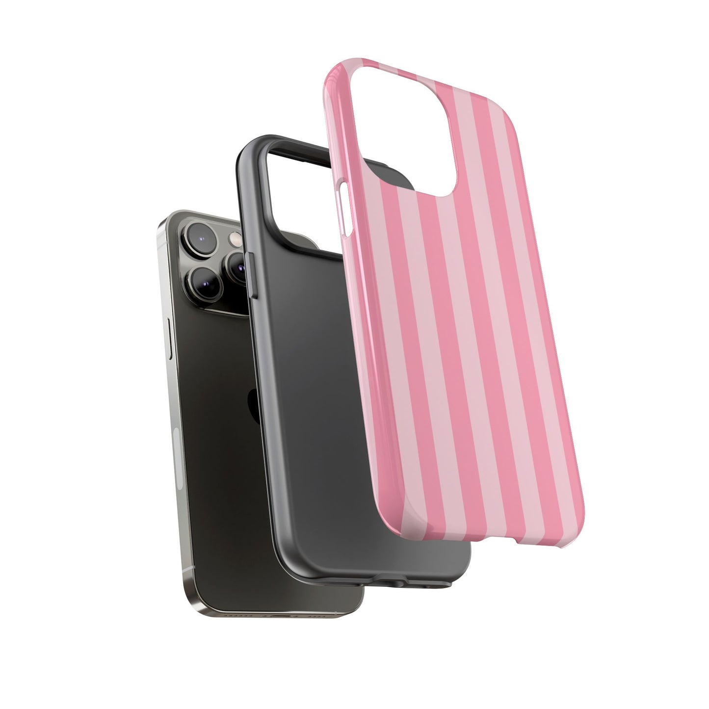 Pink Stripe Phone Case – Pastel Coquette Aesthetic Tough Protective Case