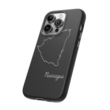Nicaragua Outline Phone Case – Minimal Country Map Tough Case (iPhone, Samsung, Pixel)