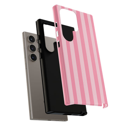 Pink Stripe Phone Case – Pastel Coquette Aesthetic Tough Protective Case