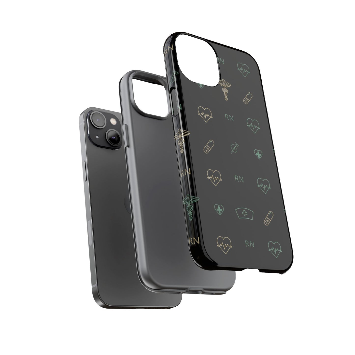 RN Nurse Phone Case – Minimal Medical Icon Pattern Healthcare Worker Tough Case